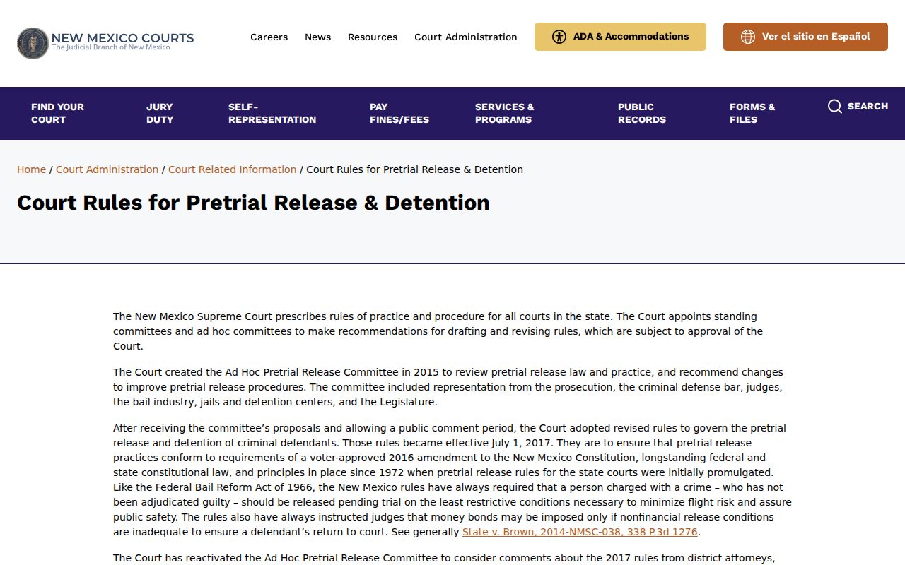 New Mexico least restrictive release information for Taos County warrant records